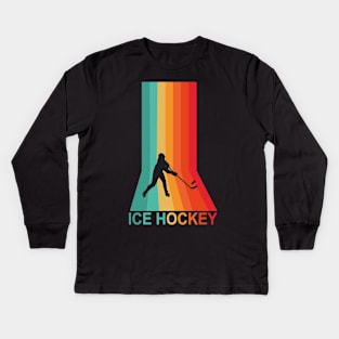 Ice Hockey Winter Sports Player Retro gift shirt Kids Long Sleeve T-Shirt